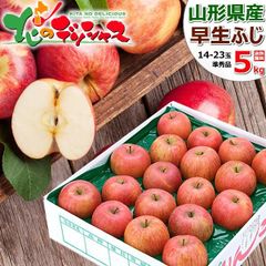 【予約/10月上旬(10月3日)頃～出荷予定】 山形県産 ご家庭用 りんご 早生ふじ 5kg (準秀品/13玉～23玉入り) リンゴ 林檎 ご自宅用 ご家庭用 お家用 お得 お買い得 果物 フルーツ 山形県 山形県直送 グルメ お取り寄せ