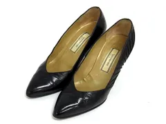 GIANNI VERSACE ジャンニ ヴェルサーチ レザー  ヒール パンプス 表記サイズ34 1/2(約21.5cm) 靴 シューズ ブラック系 DK5314のサムネイル