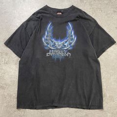 00s.ハーレーダビッドソン Tシャツ フェードブラック XXL【ST216】