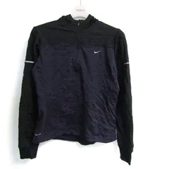 ナイキ パーカー トップス 長袖 プルオーバー ランニングウエア ドライフィット レディース Lサイズ 黒×紫 NIKE 【中古】