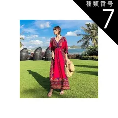 種類7：画像3/2XL ワンピース フレアワンピース ロング ロング丈 マキシ マキシ丈 袖あり 長袖 フレアスリーブ 襟なし Aライン 大人可愛い きれいめ シンプル カジュアル 大人 上品 おしゃれ レトロ アジアン エスニック エキゾチック 大人女子 こ