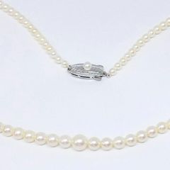 ミキモト MIKIMOTO アコヤパール グラデーション ネックレス 3.5-7.2mm SVクラスプ 45cm★ミキモト糸替え済み