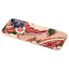 お盆 カラートレー ７寸 21cm ペン皿 桜ピンク (布貼) 1枚箱入 おぼん トレイ ペントレイ 長方形 おしゃれ かわいい 花柄 和柄 和風 日本製 国産