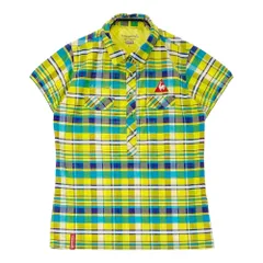 サイズ：M LE COQ GOLF ルコックゴルフ  半袖ポロシャツ チェック柄 イエロー系 [240101504285] ゴルフウェア レディース ストスト