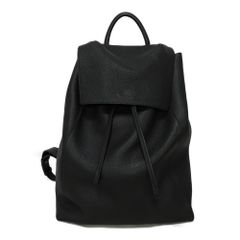 LOEWE ロエベ ドローストリング デイパック グレイン カーフ トップハンドル 巾着 アナグラム エンボス ブラック リュックサック バックパック B871J17X02