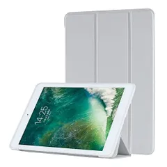 (iPad オートスリープ 9.7inch シンプル シンプル 無地 iPadカバー アイパッド おしゃれ カバー 第5・6世代 第5・6世代 ケース 耐衝撃カバー 三つ折りスタンド ブック型カバー アイパッドカバー グレー) 手帳型 inch 9.7 iPa
