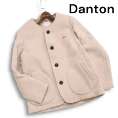 美品★ DANTON ダントン 秋冬 19A-SL-001★ ウール モッサ シングル ノーカラー ジャケット Sz.34　レディース 日本製