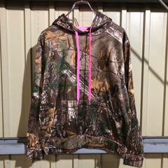 326 REALTREE ジャージパーカー レディース M ブラウン リアルツリーカモ 迷彩 裏起毛 プルオーバー 古着卸 アメリカ仕入