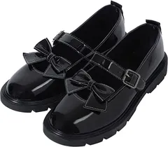 TOKYO GOODS MARKET 大きいサイズ リボン付き 厚底 靴 ラウンドトゥ 26 5cm( ブラック,  26.5 cm)