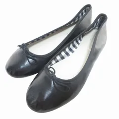 アニエスベー agnes b. レザー パンプス フラットシューズ リボン 黒 ブラック 37 約23.5cmのサムネイル
