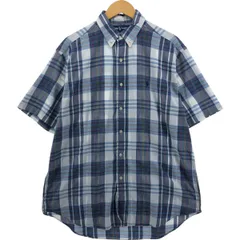 古着 ラルフローレン Ralph Lauren BLAKE 半袖 ボタンダウン チェックシャツ メンズL相当/eaa567007