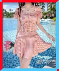 新品 ギンガムチェック水着 レディース タンキニ 海水浴 ビーチ リゾート 着やせ 【送料無料】