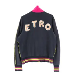 ETRO (エトロ) ジップアップ ジャージー スウェット ロゴワッペン トラックジャケット ブラックのサムネイル