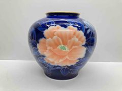 ナルミ 金彩 薔薇 瑠璃 花瓶 インテリア - メルカリ