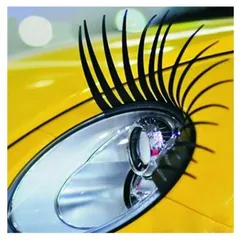 ヘッドライト 3D まつ毛 アクセサリー つけまつ毛 車用 2枚入り(左右セット) ドレスアップ アクセサリー カスタムパーツ かわいい おしゃれ つけま 【カー用品のお店BeeTech】カスタマイズ 車用品 ドレスアップ 外装パーツ