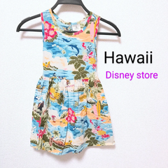 【ハワイ 限定】ディズニー Hawaii ワンピース 100 110 ミニー ミッキー グーフィー ノースリーブ レア 限定