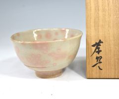 立花大亀（花押箱書）杉本貞光（造）「銘　渓梅　信楽　茶碗」 茶道具 信楽焼 抹茶碗 陶器 共裂 共箱