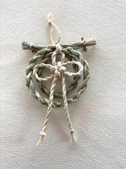 飛竜さん専用 二重かごめ結び 藍染 精麻 飾り 箒 （精麻 五行色