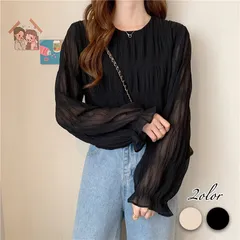 プリーツ シフォン ブラウス シャツ レディース オーバーサイズ ルーズ トップス 春夏秋 綺麗 可愛い 大人 抜け感 着痩せ ⚫︎black⚫︎ /全国送料無料/ /在庫少量/ /追跡で安心お届け/】 ♣
