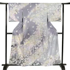 美品 辻が花 絞り 作家物落款着物“秋も冬も春も共に歩く幻の花”訪問着R+40