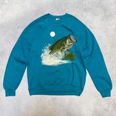 90’s　USA製　ジャージーズ　JERZEES　アニマル　ラグラン　魚スウェット　L