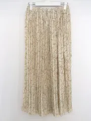 ◇ w closet ダブルクローゼット ウエストゴム 総柄 ロング プリーツ スカート サイズF ベージュ レディース P  【1301200000920】のサムネイル