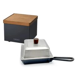 APELIUCA　IH対応コンパクトディープパン　APS7005 + コンパクトグリル（テーブルトップグリル） 　※デモ使用品 ［炭火焼き キャンプ  BBQ ミニコンロ］