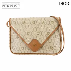 美品 クリスチャン ディオール Christian Dior ハニカム ショルダー バッグ PVC レザー ベージュ ゴールド 金具 ヴィンテージ 90295318