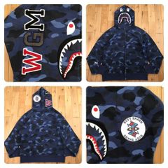 ★XL★ Blue camo シャーク パーカー shark full zip hoodie a bathing ape BAPE エイプ ベイプ アベイシングエイプ 迷彩 WGM