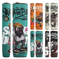 【特価商品】耐衝撃 落書き 360°全面保護 ワンに適合する（PUレザー製 おしゃれ i ONE/イルマ スケートボード模様 ILUMA IQOS グリーン) 加熱式たばこ用ケース Votabell