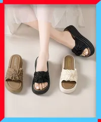 新品 リボン厚底サンダル レディース 美脚 夏靴 大人可愛い シューズ リゾートサンダル 黒 疲れにくい 靴 楽ちん 【送料無料】
