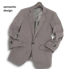 semantic design セマンティック デザイン 通年★ 7分袖 袖シャーリング 2B テーラードジャケット グレー Sz.M メンズのサムネイル