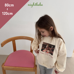 【新品未使用】【韓国子供服ブランド正規品】nightbebe　mtm　トレーナー　誕生日　バースデー　裏起毛なし　80cm 90cm 100cm 110cm 120cm　キッズ　ベビー　男女兼用