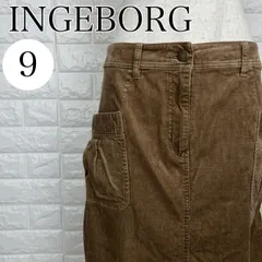 INGEBORG インゲボルグ M コーデュロイ ポケットデザイン タイトスカート ベージュ 秋冬 カジュアル【A2577-20】