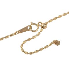 K18YG　18金　シリンダー　チェーンネックレス　50ｃｍ　（無段階の長さ調整 スライド式アジャスター）　1.2ｍｍ