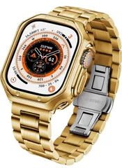 ★BINLUN コンパチブル Apple Watch バンド 保護ケース付き 49mm ビジネス 通勤互换アップルウォッチ ベルト ステンレス鋼＆ソフト対応 iWatchバンドUltra/Ultra 2 調整器具付 (金, ゴールデン TPU ケース)