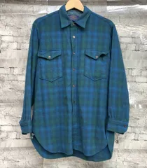 80s USA製 ペンドルトン　ネルシャツ　長袖シャツ　オンブレ　　古着 80s 白タグ PENDLETON ウエスタン オンブレチェック ネルシャツ