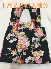 《花ラブリ》　再入荷　七五三　女の子　３歳　お正月　お節句　被布　新品　黒　牡丹　鞠　HN36
