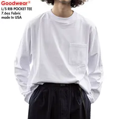 Goodwear グッドウェア 2024年モデル 2W7-8518 USAコットン袖リブポケットロンT 6WHITE M