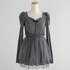 夢展望公式 [新品未使用] チュールドッキングミニワンピース [ラメドットグレー] 他カラー別ページ有  ワンピース カットソーワンピース（長袖） 535071-06