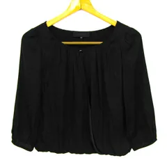 アンタイトル ブラウス シャツ 7分袖 ブランド トップス 日本製 黒 レディース Mサイズ ブラック UNTITLED 【中古】