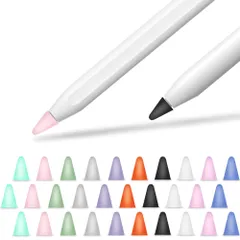 YINVAは Apple Pencil ペン先 カバーApple Pencil 第2世代のヒントと互換性がありますApple Pencil 第1世代およびアップルペンシル第二世代用のプロテクターシリコンペン先キャップアクセサリー(30個、10色)