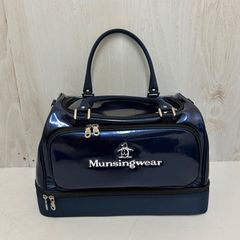 美品　MUNSING WEAR　マンシングウェア　エナメル　ボストンバッグ　2way　2層式　ネイビー　ゴルフ