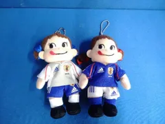 日本代表サッカー選手ぬいぐるみ4体セット　不二家ペコちゃんポコちゃん 不二家 - ペコちゃんポコちゃん サッカー日本代表ユニフォーム