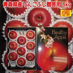 青森県産　贈答用　りんご　３ｋｇ　サンふじ　お歳暮、お年始、プレゼントに　のし対応可！　化粧箱入り