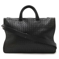 BOTTEGA VENETA ボッテガ ヴェネタ ボッテガベネタ イントレチャート ビジネスバッグ ブリーフケース 2WAY ショルダーバッグ レザー ブラック 黒