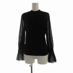 スナイデル SNIDEL タグ付き シアースリーブニットプルオーバー カットソー 切替 ドット シアー シースルー 長袖 F 黒 ブラック SWNT196208 /RO