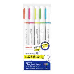 【特価】ゼブラ 蛍光ペン ジャストフィット モジニライン 5色 WKS22-5C 本体サイズ:11.6x11.6x135.1mm/53.5g