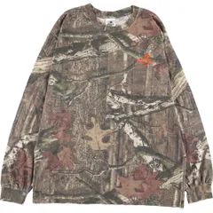 古着 MOSSY OAK リアルツリーカモ 迷彩柄 ロングTシャツ ロンT メンズL