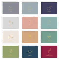 新品 YANYULI メッセージカード 12枚セット 箔押し グリーティングカード ありがとう サンキューカード ミニレター 封筒付き シール付き お礼 退職 卒業 挨拶状 プレゼント